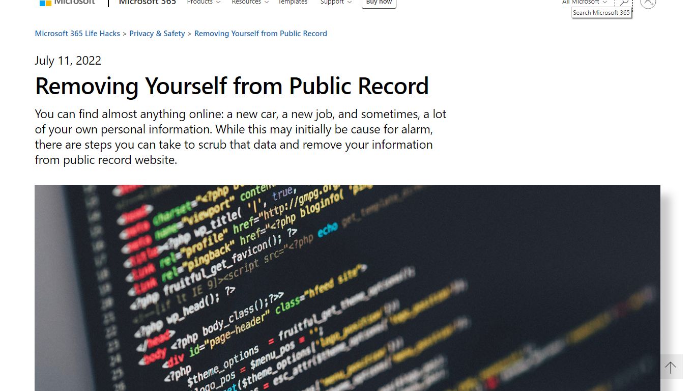 Removing Yourself from Public Record Sites – Microsoft 365